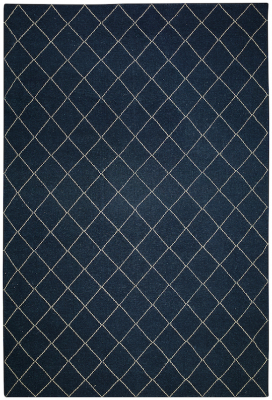 Ullmatta Diamond - Blue Melange/Off White 184 x 280 cm