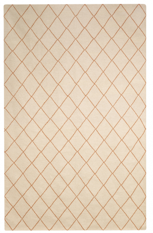 Ullmatta Diamond - Off White/Orange 184 x 280 cm