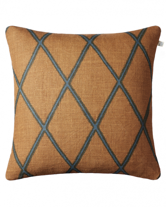 Ikat Orissa - Taupe/Palace Blue i gruppen Kuddar / Stil / Prydnadskuddar hos Chhatwal & Jonsson (ZCC340109-16B)