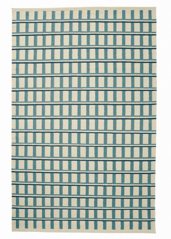 Ullmatta Mysore - Off White/Heaven Blue/Blue 180 x 270 cm