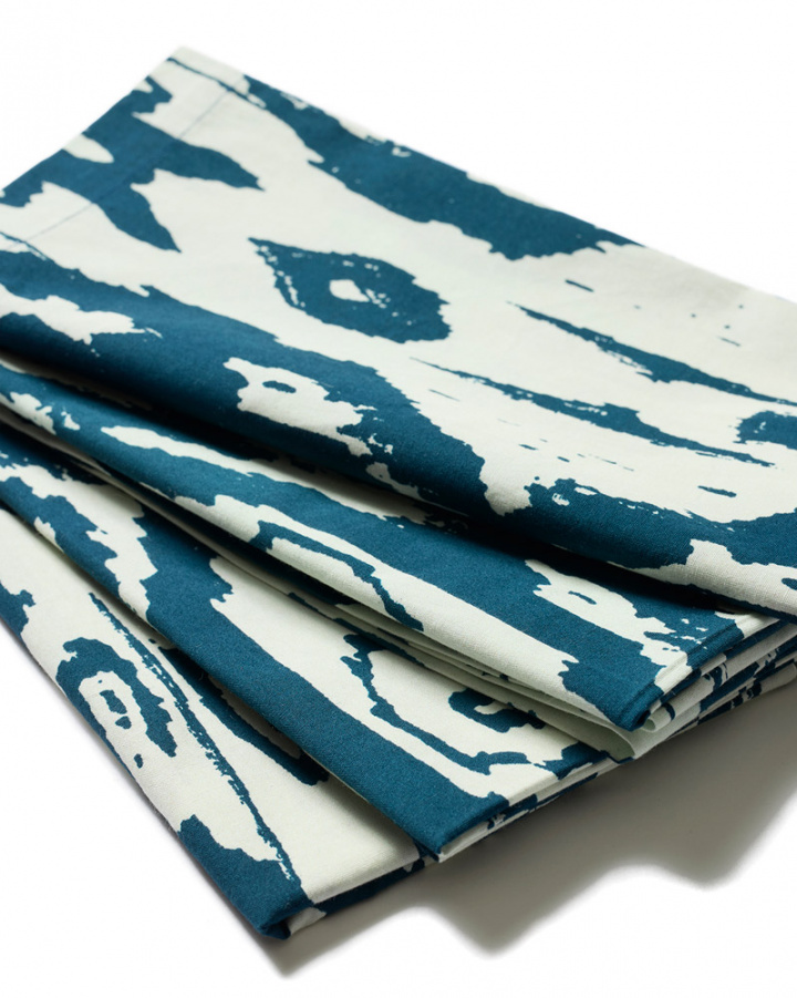Ikat Madras - Palace Blue/Off White i gruppen Sommar 2026 hos Chhatwal & Jonsson (ZCN181251-27)